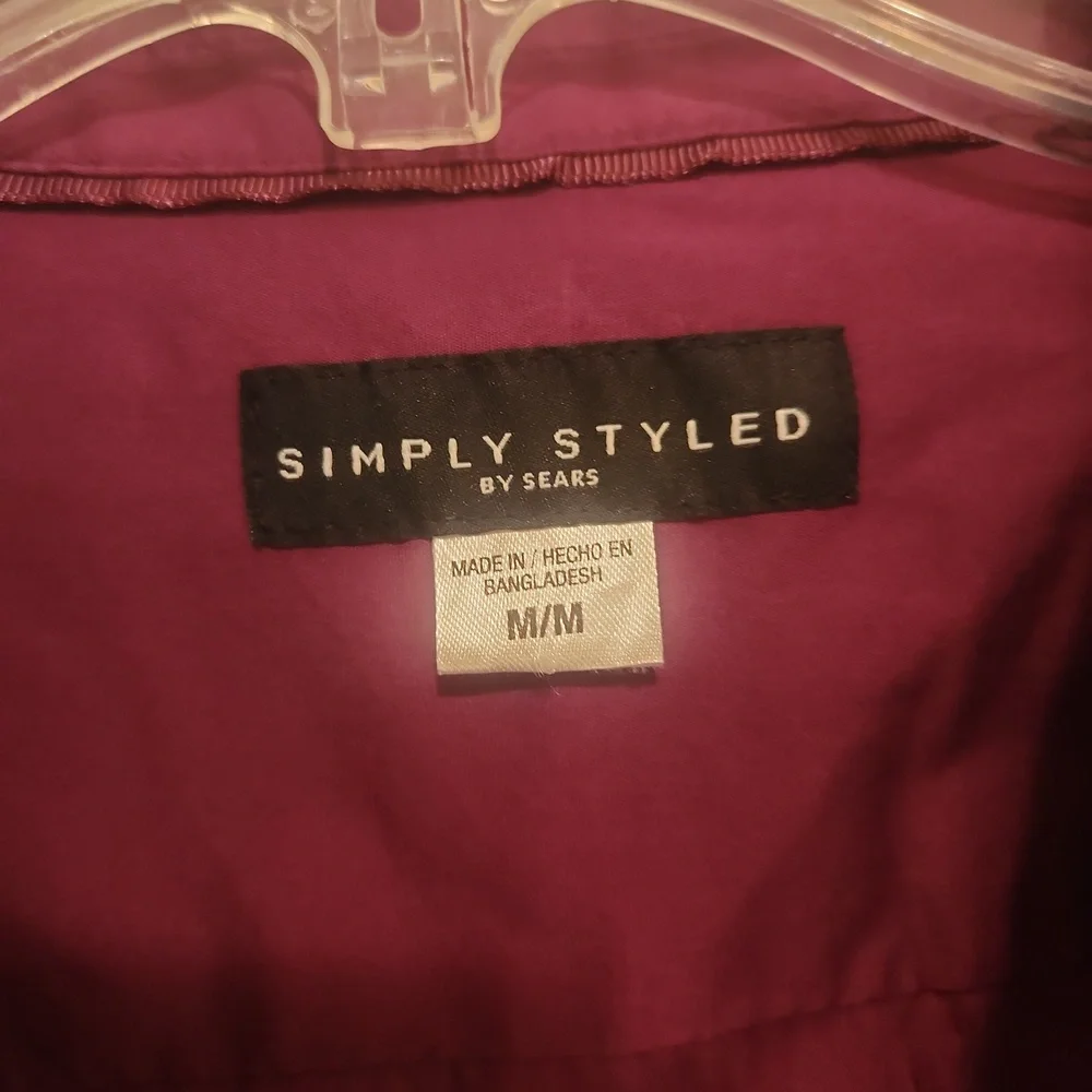 Simply Styled Plum Longsleeve Button Shirt NWT - Picture 3 of 8
